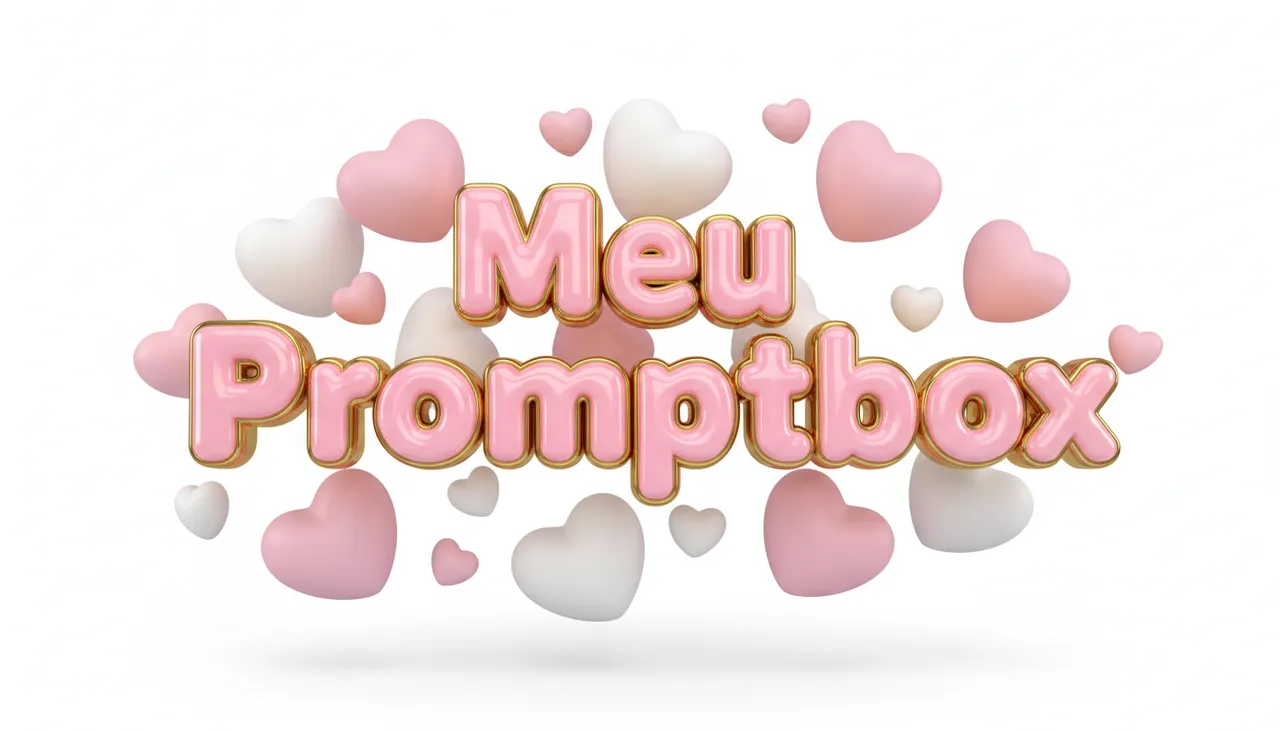 3D Glossy Pink-Gold Gel Lettering Render