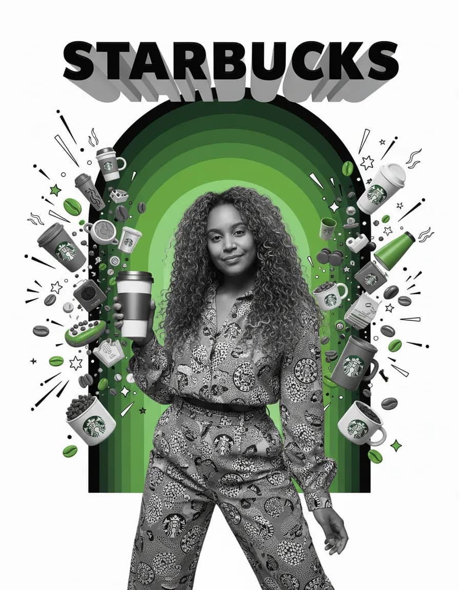 Minimal Surreal Brand Poster with Monochrome Model & 3D Typography