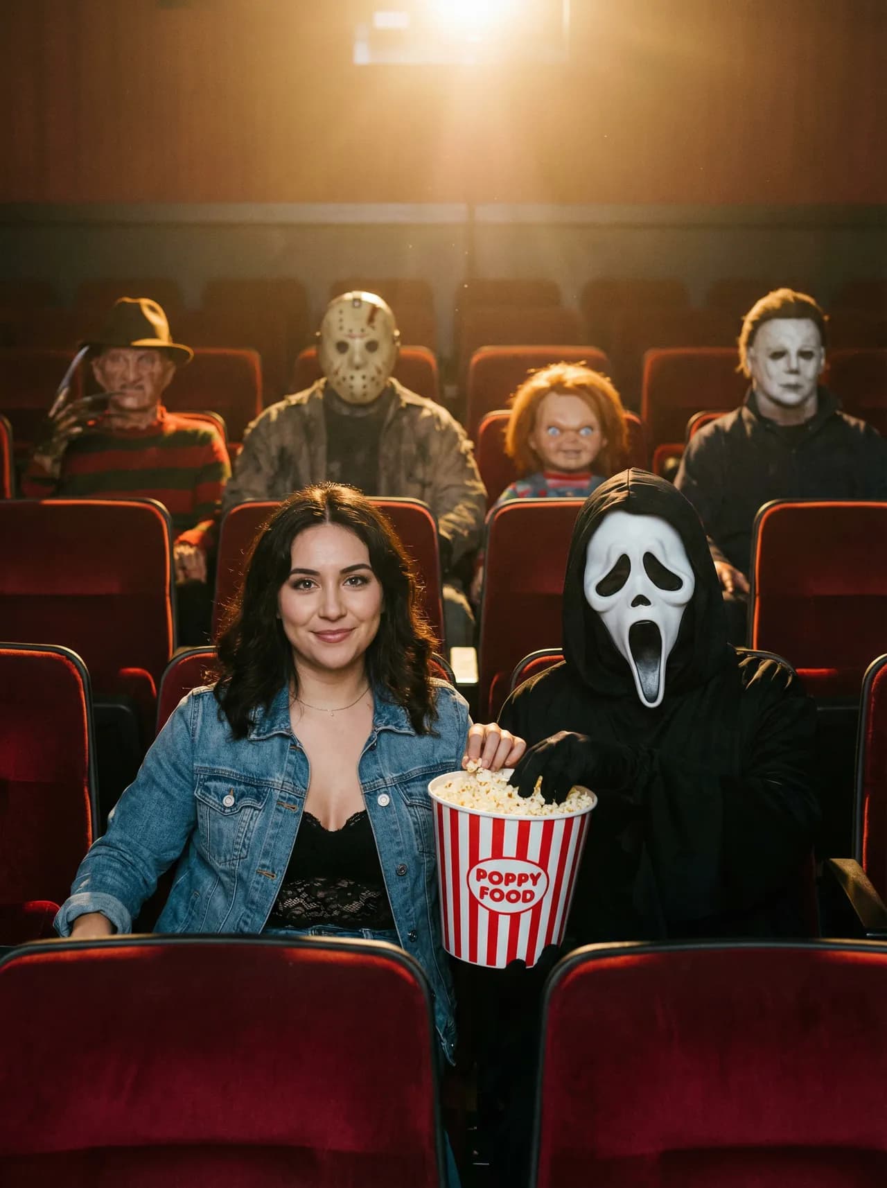 Cinematic Surreal Movie Theater Scene