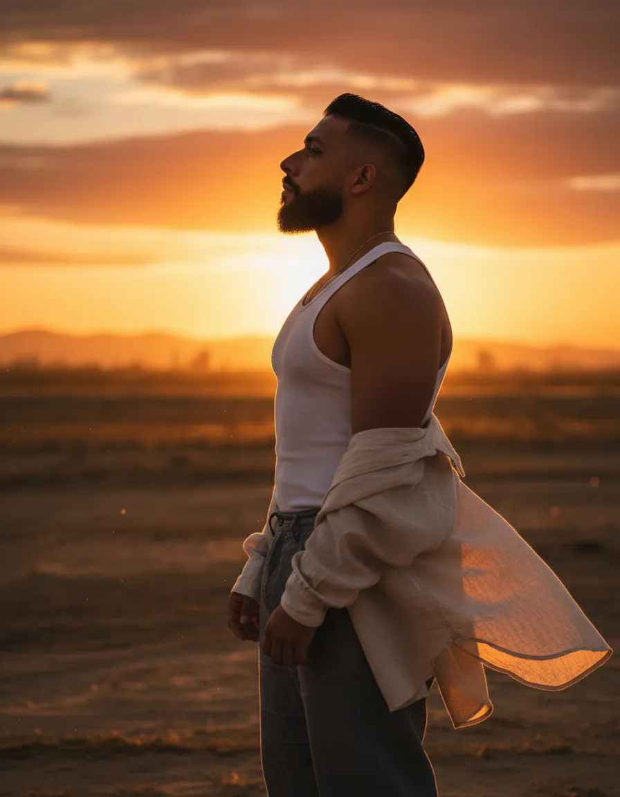 Cinematic Golden-Hour Silhouette Portrait