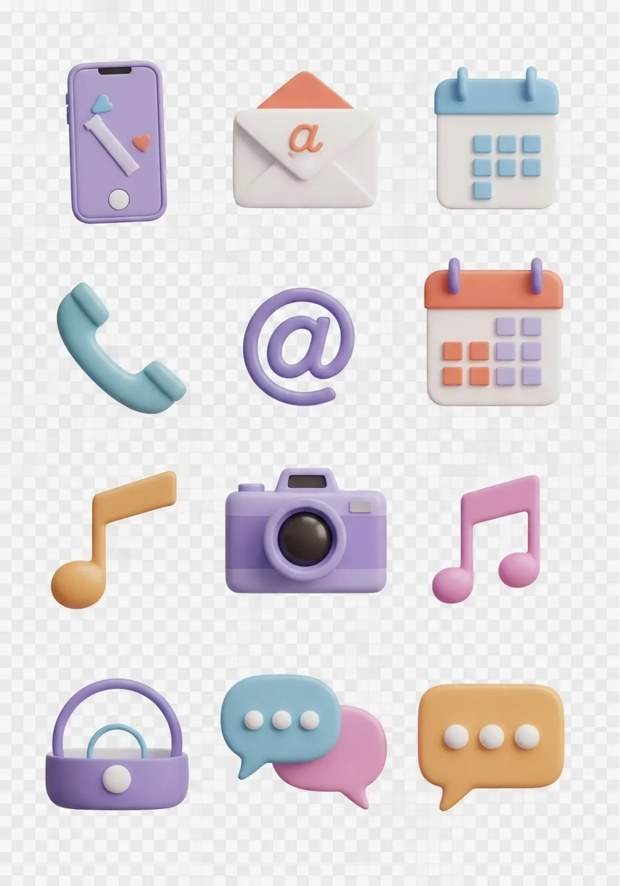 Cute Minimalist 3D Everyday Icon Pack