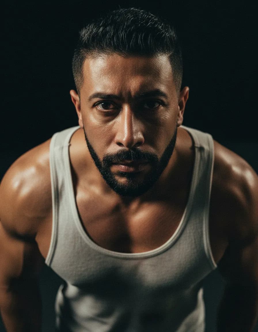 Ultra-Realistic Cinematic Top-Down Male Portrait Template