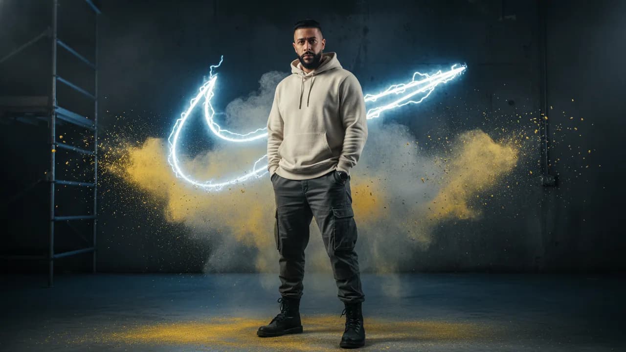 Dynamic Urban Nike Smoke Burst Portrait Template