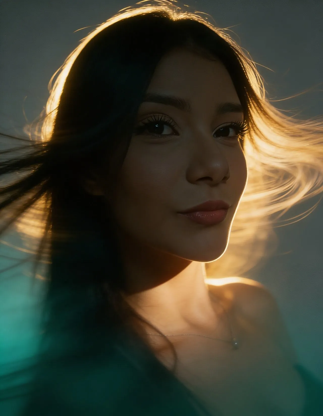 Cinematic Long-Exposure Fashion Portrait with Wind Motion
