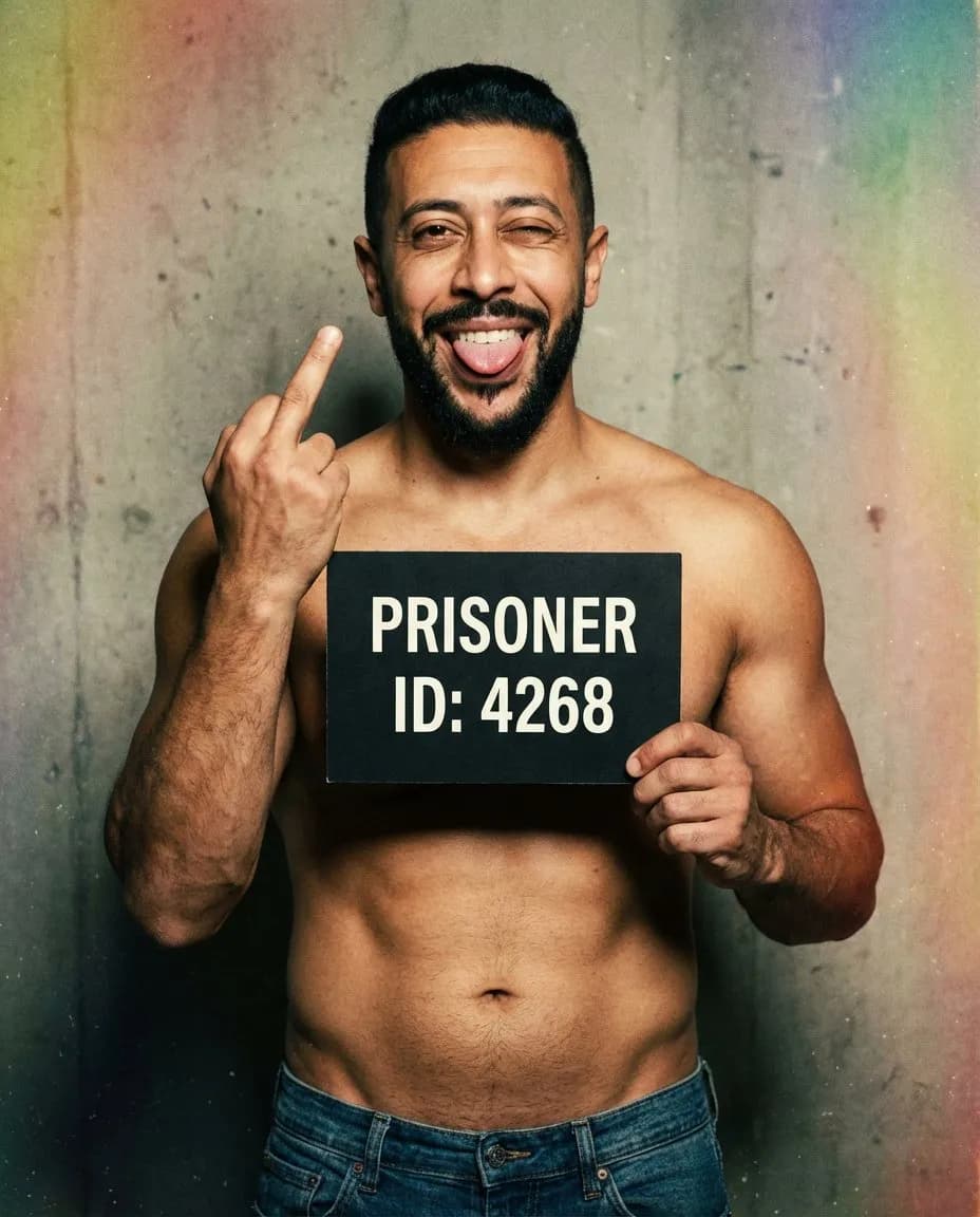 Dramatic Prisoner Portrait with Vintage Film Filter Photography