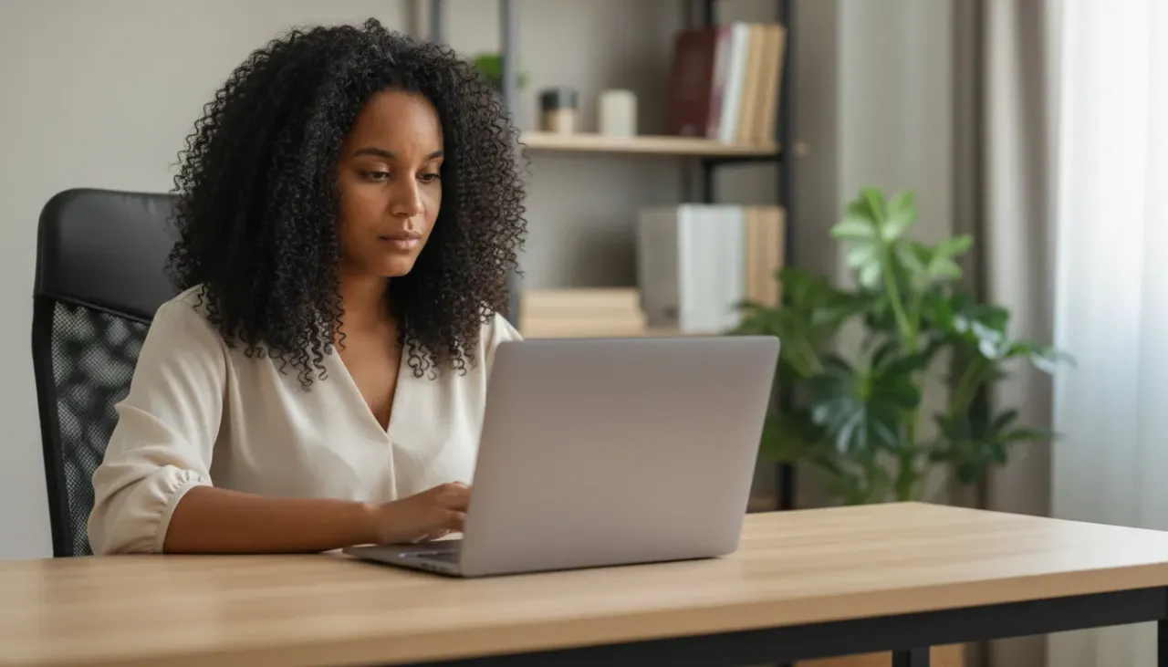 Modern Minimalist Home Office Lifestyle Portrait 16:9