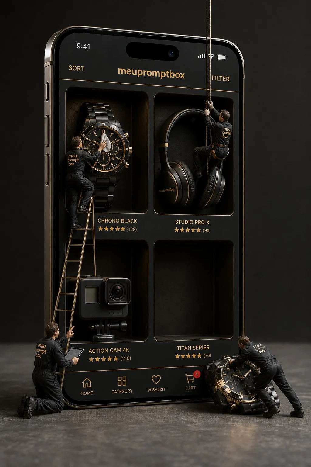 Hyper-realistic 3D Advertising Photograph of Giant Smartphone