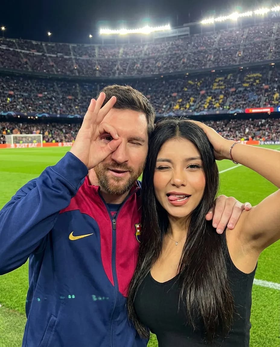 Stadium Night Portrait: Playful Duo, Photorealistic iPhone Capture
