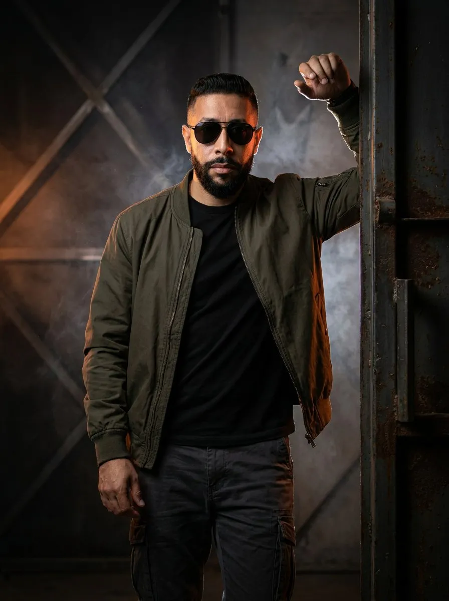 Cinematic Industrial Portrait with Low-Key Studio Lighting