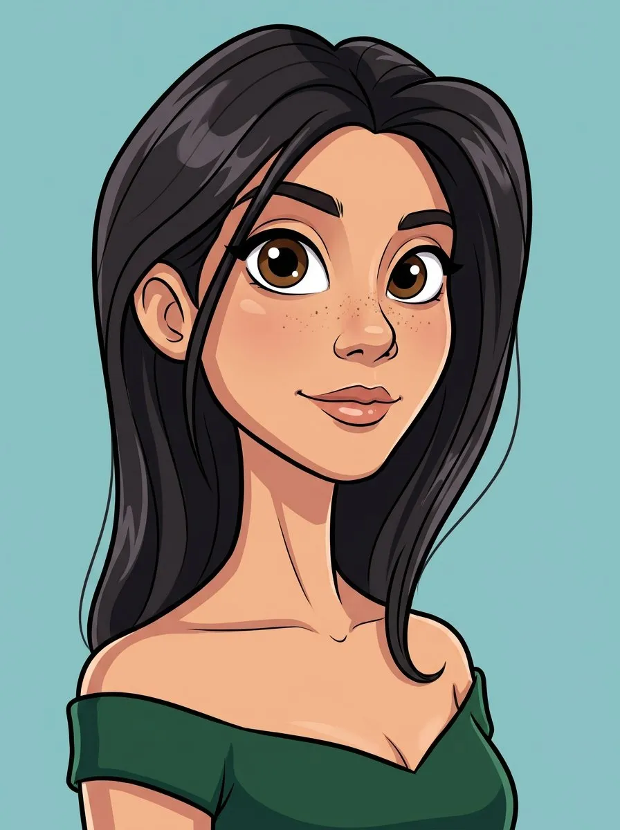 Vibrant Vector Caricature Portrait with Bold Cel-Shading - Imagem 1
