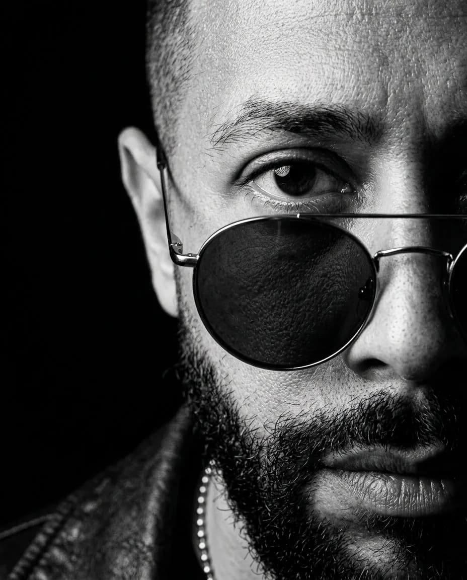 Extreme Close-Up Monochrome Editorial Fashion Portrait