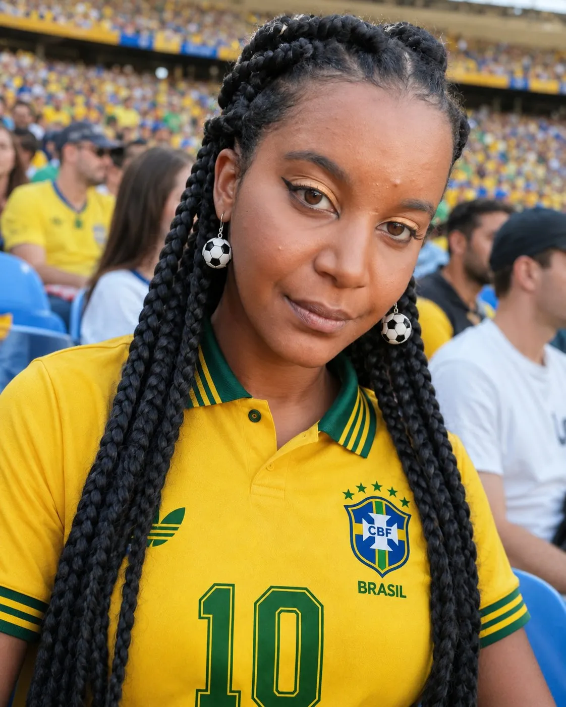 Candid Editorial Football Fan Portrait — Fashion Meets Sports, Cinematic
