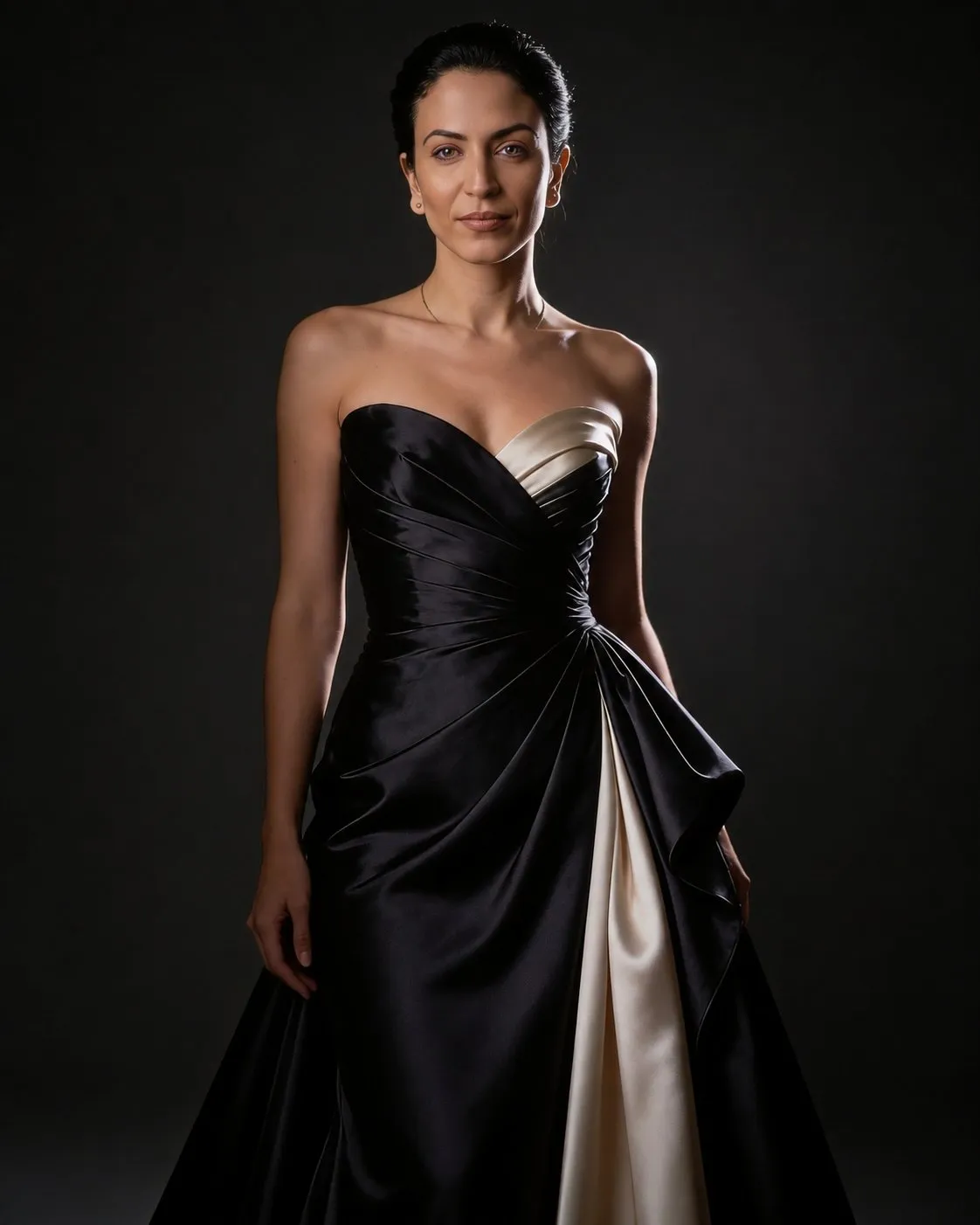 Cinematic Studio Fashion Portrait with Dramatic Lighting