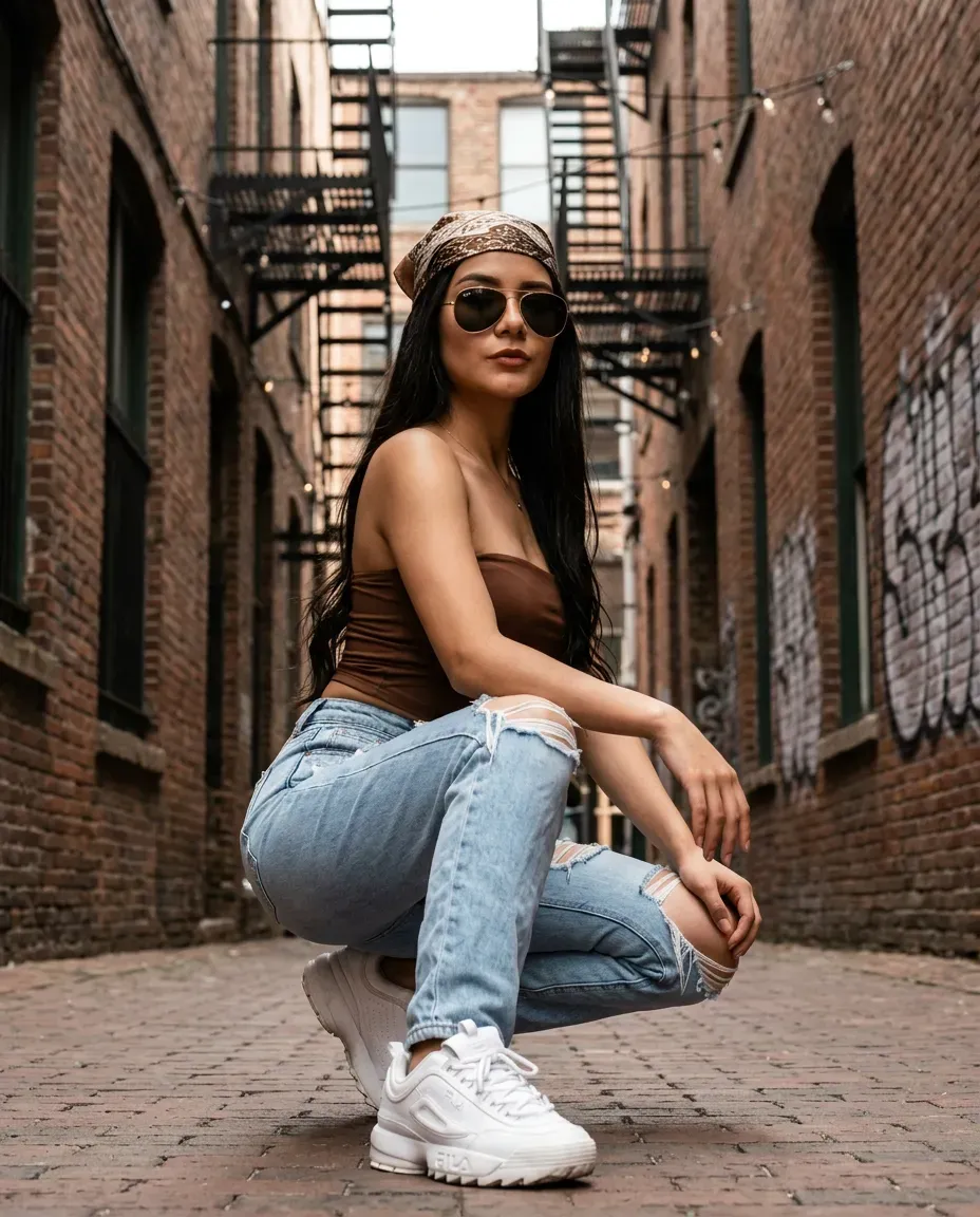 Cinematic Urban Street Fashion Portrait, DSLR Editorial Realism