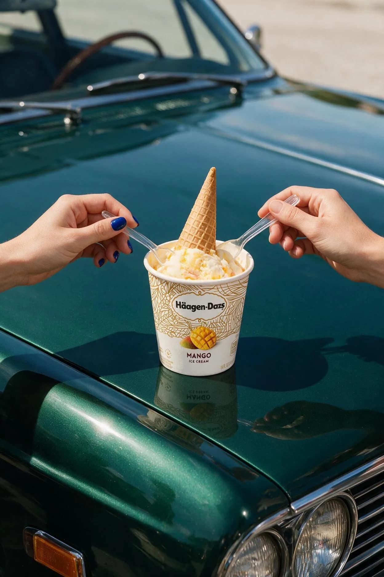 Ultra-Realistic Premium Ice Cream Lifestyle Advertising Photograph