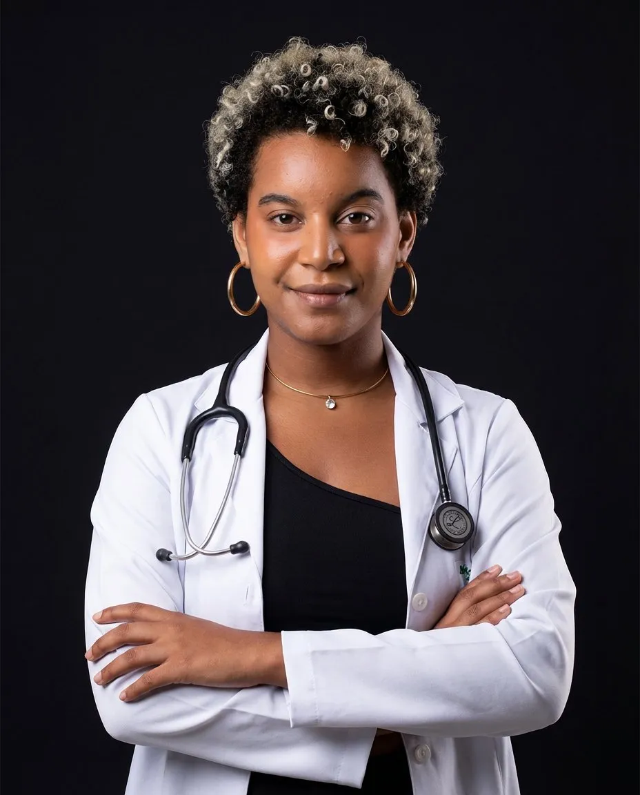 Clinical Portrait Photography — High-Contrast Editorial Headshot