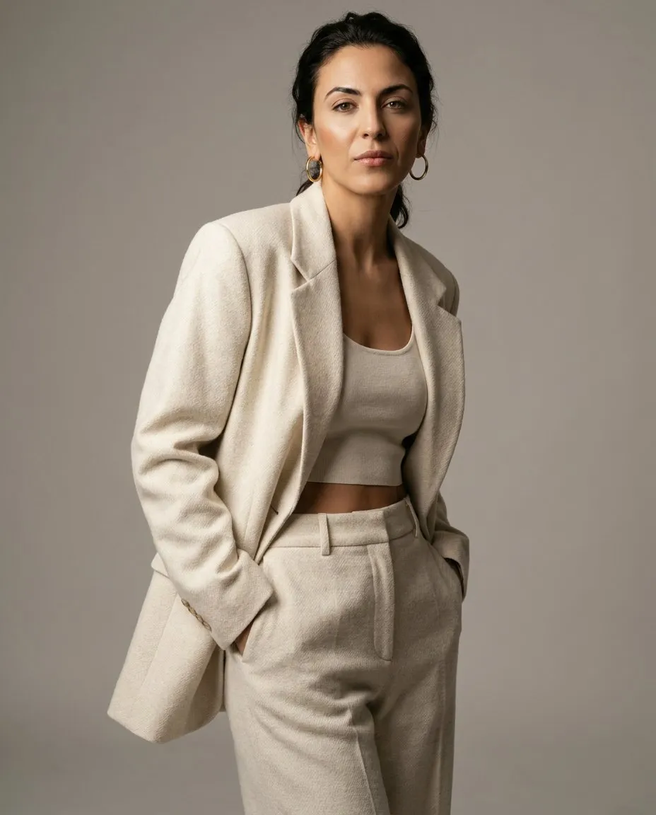 Ultra-Realistic Editorial Fashion Portrait with Minimalist Studio Lighting - Imagem 1