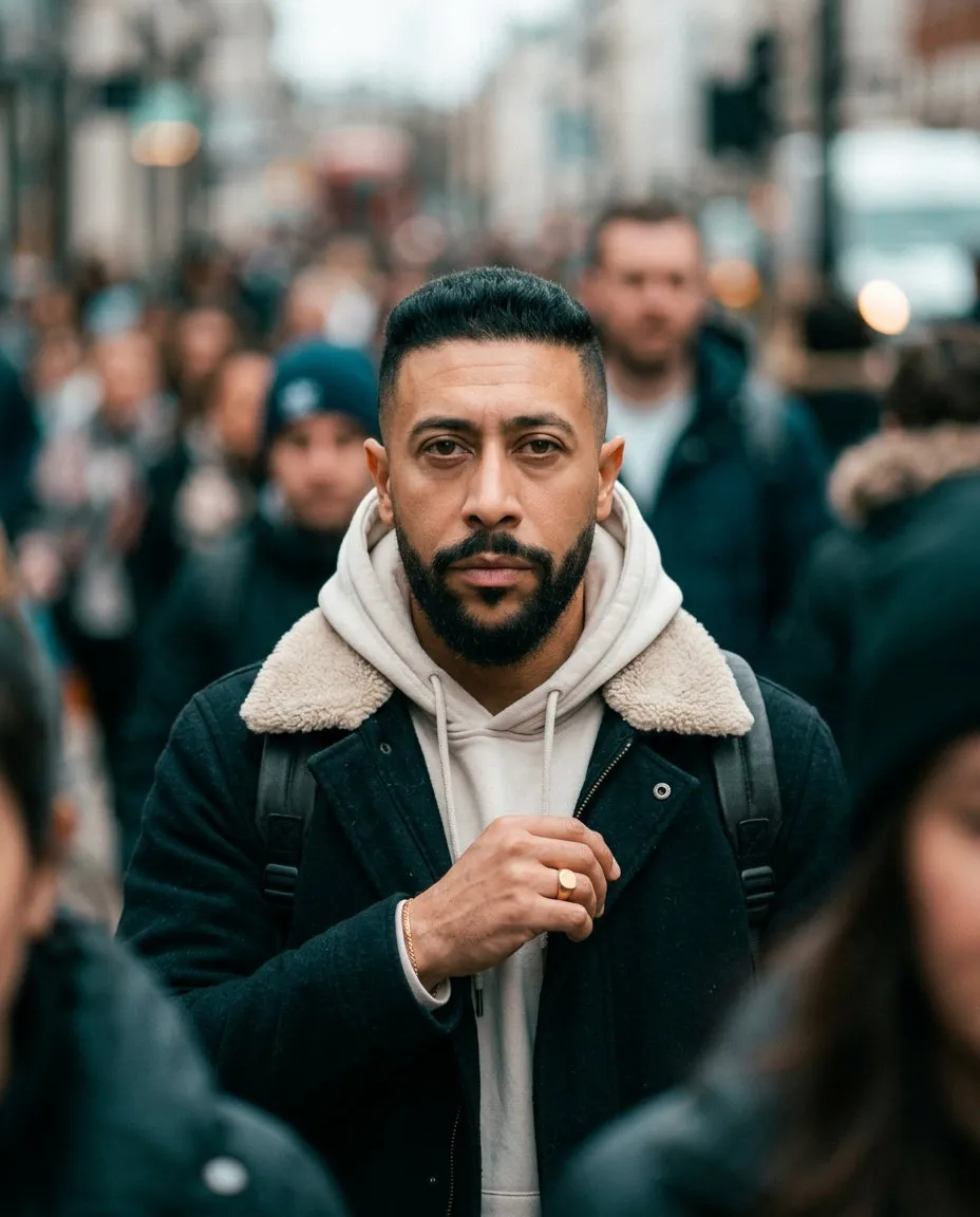 Cinematic Urban Street Portrait, Moody Teal Film Look